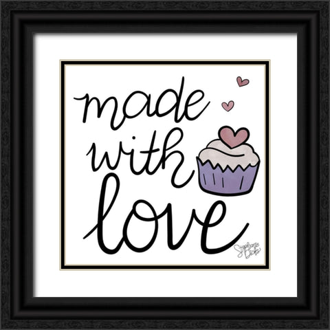 Made With Love Black Ornate Wood Framed Art Print with Double Matting by Dicks, Stephanie
