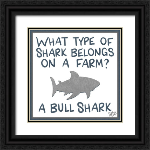 Bull Shark Black Ornate Wood Framed Art Print with Double Matting by Dicks, Stephanie