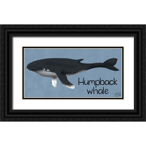 Humpback Black Ornate Wood Framed Art Print with Double Matting by Dicks, Stephanie