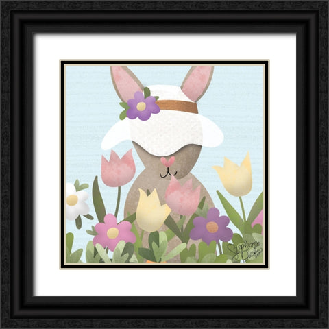 Easter Bunny II Black Ornate Wood Framed Art Print with Double Matting by Dicks, Stephanie