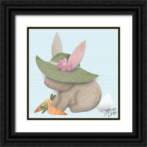 Easter Bunny II Black Ornate Wood Framed Art Print with Double Matting by Dicks, Stephanie