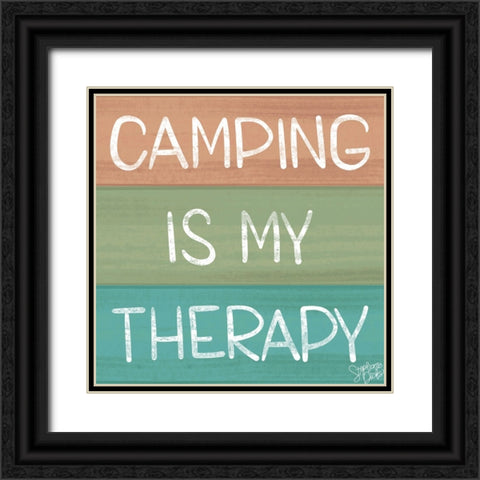Camp Therapy Black Ornate Wood Framed Art Print with Double Matting by Dicks, Stephanie