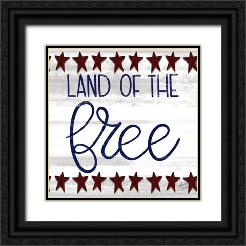 Land of the Free Black Ornate Wood Framed Art Print with Double Matting by Dicks, Stephanie