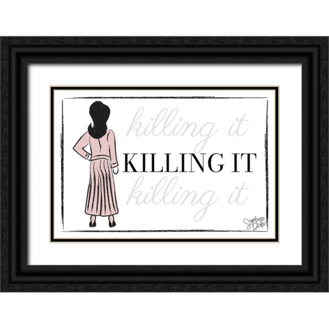 Killing It Black Ornate Wood Framed Art Print with Double Matting by Dicks, Stephanie