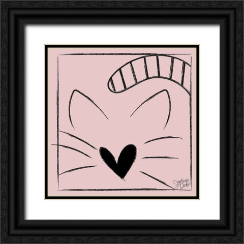 Kitten Black Ornate Wood Framed Art Print with Double Matting by Dicks, Stephanie