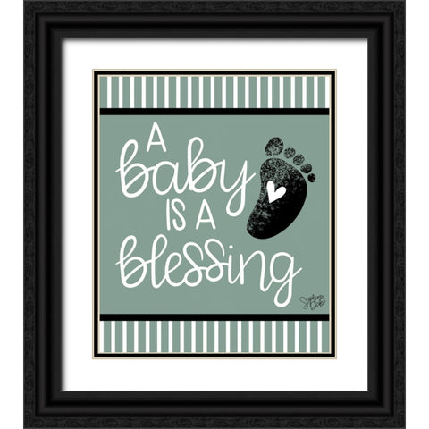 Blessing Black Ornate Wood Framed Art Print with Double Matting by Dicks, Stephanie