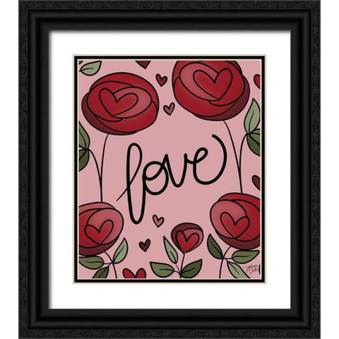 Love Black Ornate Wood Framed Art Print with Double Matting by Dicks, Stephanie