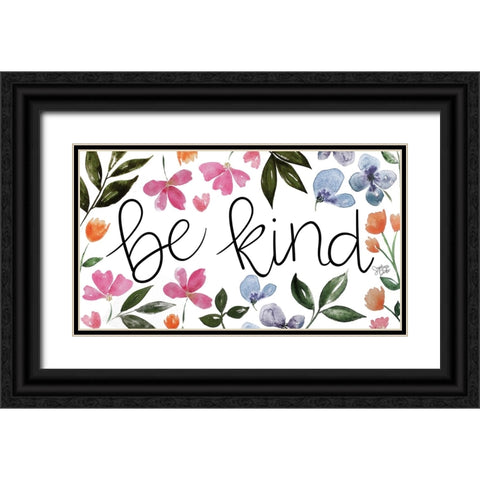 Be Kind Black Ornate Wood Framed Art Print with Double Matting by Dicks, Stephanie
