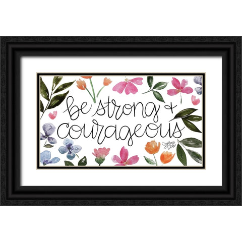 Strong and Courageous Black Ornate Wood Framed Art Print with Double Matting by Dicks, Stephanie