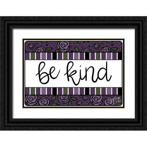 Be Kind Black Ornate Wood Framed Art Print with Double Matting by Dicks, Stephanie