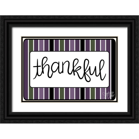Thankful Black Ornate Wood Framed Art Print with Double Matting by Dicks, Stephanie