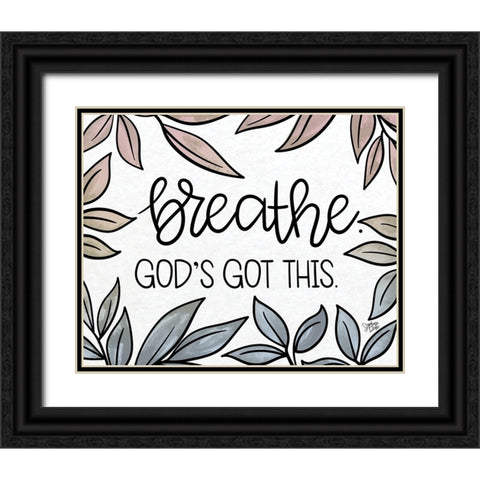 Breathe Black Ornate Wood Framed Art Print with Double Matting by Dicks, Stephanie