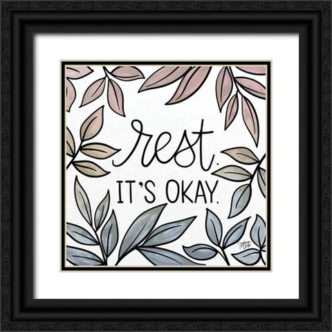 Its Okay Black Ornate Wood Framed Art Print with Double Matting by Dicks, Stephanie