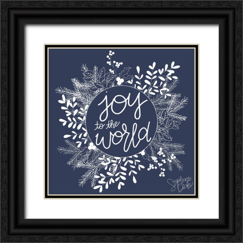 Joy to the World Black Ornate Wood Framed Art Print with Double Matting by Dicks, Stephanie