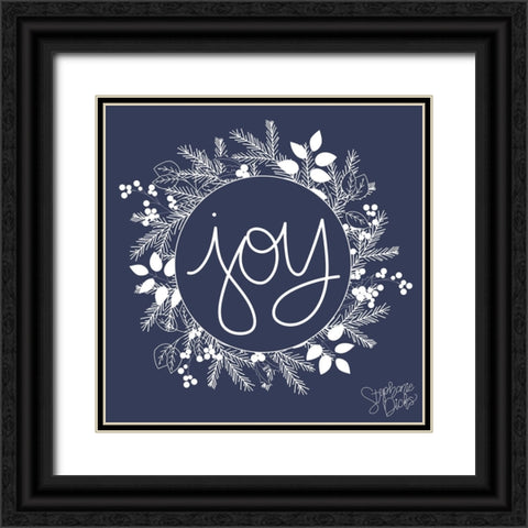 Joy Black Ornate Wood Framed Art Print with Double Matting by Dicks, Stephanie