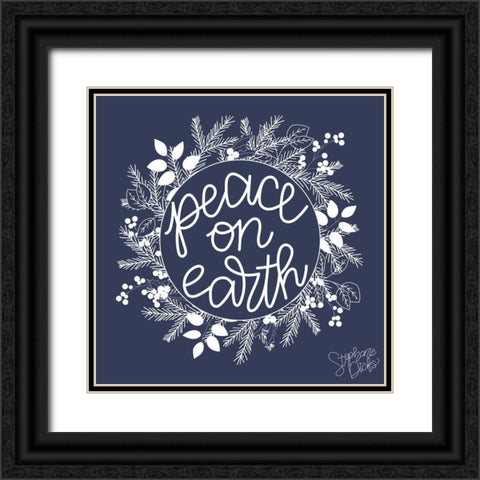 Peace on Earth Black Ornate Wood Framed Art Print with Double Matting by Dicks, Stephanie