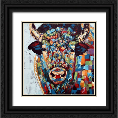 Bison Black Ornate Wood Framed Art Print with Double Matting by Seeley, Jenn