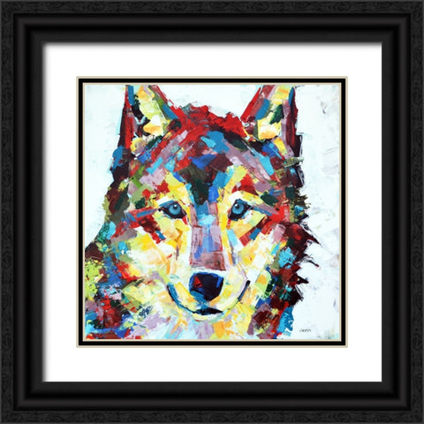 Wolf Black Ornate Wood Framed Art Print with Double Matting by Seeley, Jenn