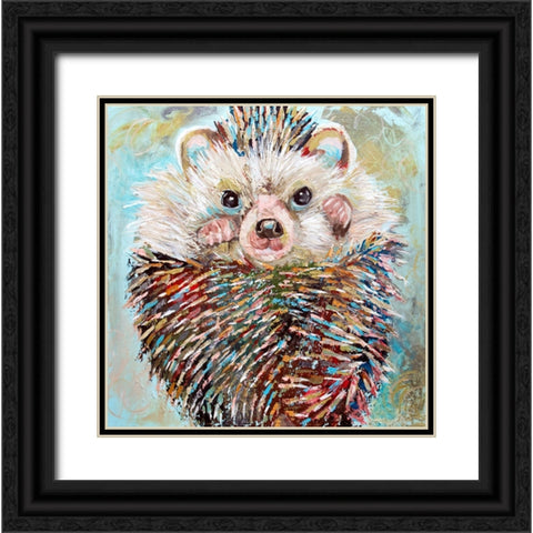 Hedgehog Black Ornate Wood Framed Art Print with Double Matting by Seeley, Jenn