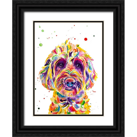 Cali Goldendoodle Black Ornate Wood Framed Art Print with Double Matting by Seeley, Jenn