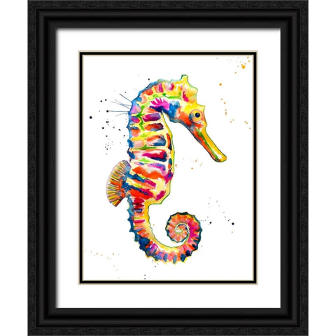 Sea Horse Black Ornate Wood Framed Art Print with Double Matting by Seeley, Jenn