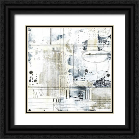 Neutral Abstract II Black Ornate Wood Framed Art Print with Double Matting by Ogren, Sarah