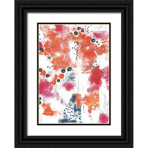 Orange and Fuchsia Abstract Black Ornate Wood Framed Art Print with Double Matting by Ogren, Sarah