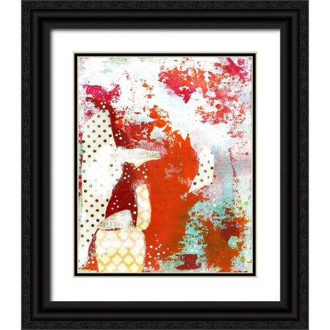 Orange Abstract Black Ornate Wood Framed Art Print with Double Matting by Ogren, Sarah