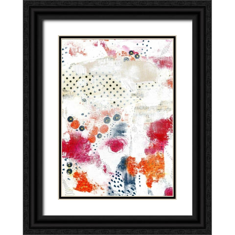 Orange and Fuchsia Abstract II Black Ornate Wood Framed Art Print with Double Matting by Ogren, Sarah
