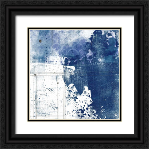 Navy Abstract I Black Ornate Wood Framed Art Print with Double Matting by Ogren, Sarah