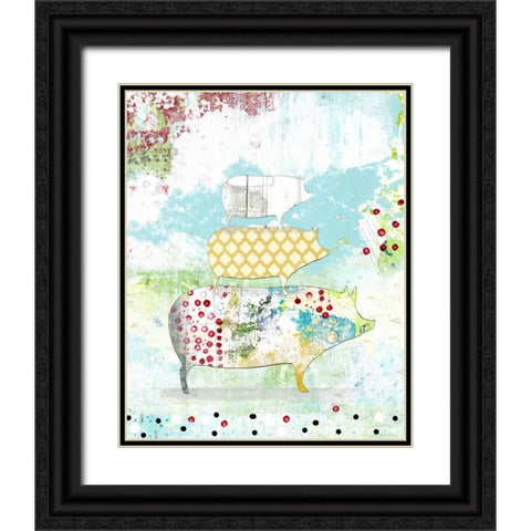 Totem Pig II Black Ornate Wood Framed Art Print with Double Matting by Ogren, Sarah