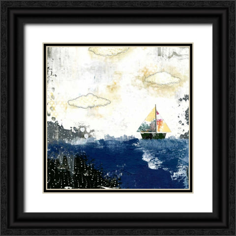 Ocean and Sailboat Black Ornate Wood Framed Art Print with Double Matting by Ogren, Sarah