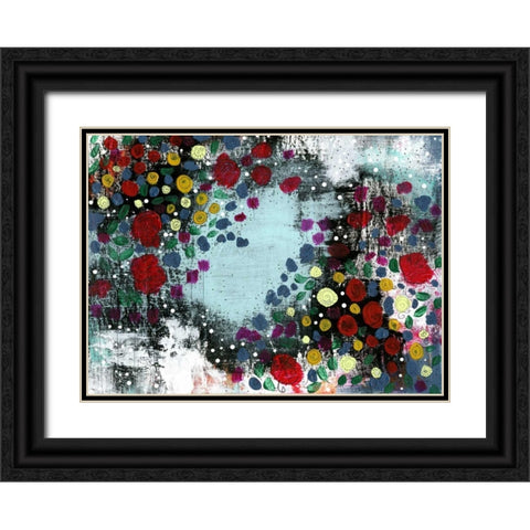 Flower Garden Black Ornate Wood Framed Art Print with Double Matting by Ogren, Sarah