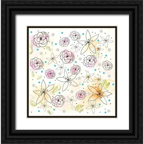 Floral Black Ornate Wood Framed Art Print with Double Matting by Ogren, Sarah