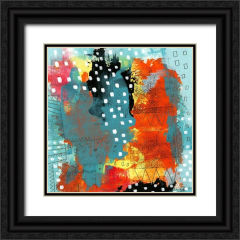 Geometric Abstract I Black Ornate Wood Framed Art Print with Double Matting by Ogren, Sarah