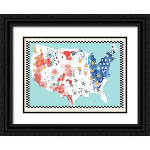 USA Black Ornate Wood Framed Art Print with Double Matting by Ogren, Sarah