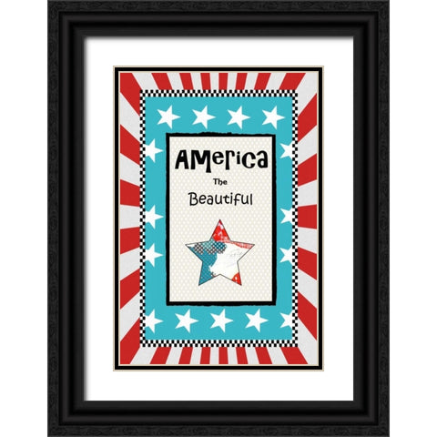 America the Beautiful Black Ornate Wood Framed Art Print with Double Matting by Ogren, Sarah
