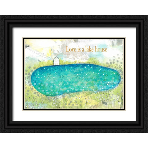 Love is a Lakehouse Black Ornate Wood Framed Art Print with Double Matting by Ogren, Sarah