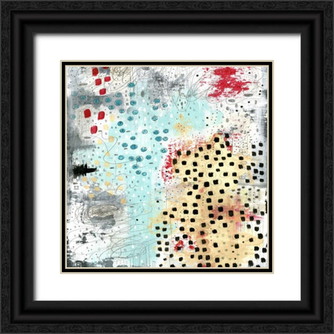 Black Spots Abstract Black Ornate Wood Framed Art Print with Double Matting by Ogren, Sarah