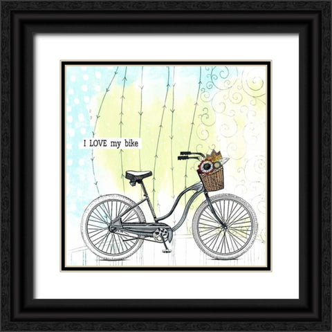 I Love My Bike Black Ornate Wood Framed Art Print with Double Matting by Ogren, Sarah