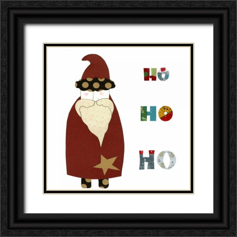 Dark Red Santa Black Ornate Wood Framed Art Print with Double Matting by Ogren, Sarah
