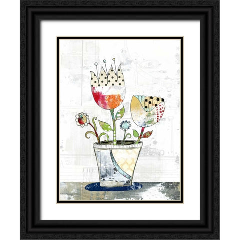 Flower Pot Black Ornate Wood Framed Art Print with Double Matting by Ogren, Sarah