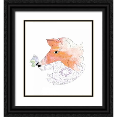 Lace Fox Black Ornate Wood Framed Art Print with Double Matting by Ogren, Sarah