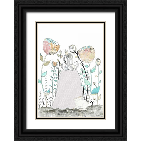 Princess and the Rabbit Black Ornate Wood Framed Art Print with Double Matting by Ogren, Sarah