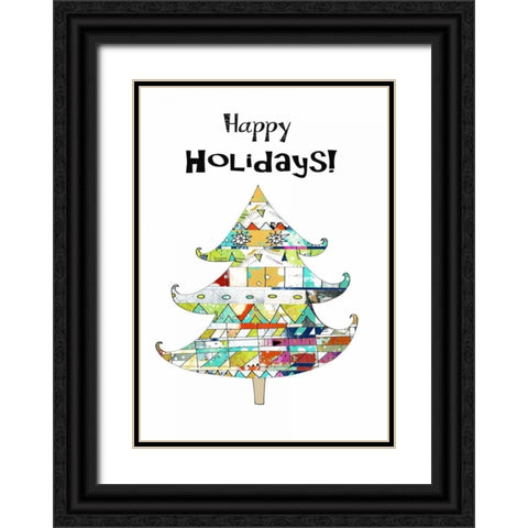 Geometric Tree Black Ornate Wood Framed Art Print with Double Matting by Ogren, Sarah