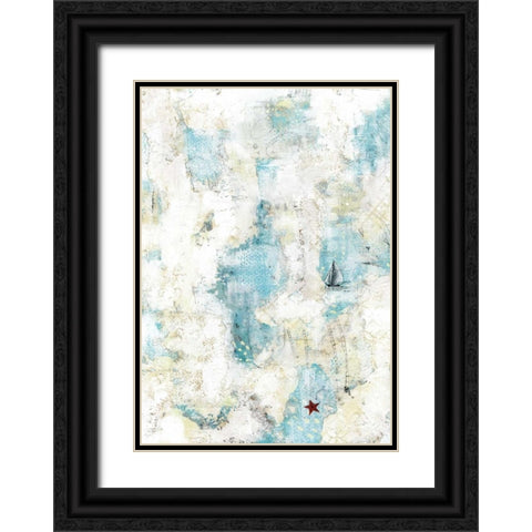 The Starfish and the Sailboat Black Ornate Wood Framed Art Print with Double Matting by Ogren, Sarah