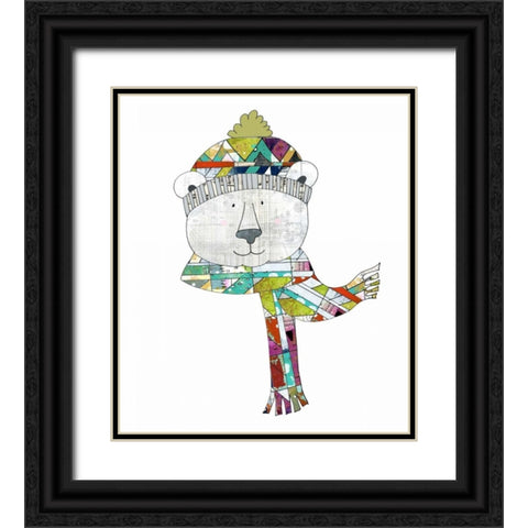 Bear in a Hat and Scarf Black Ornate Wood Framed Art Print with Double Matting by Ogren, Sarah