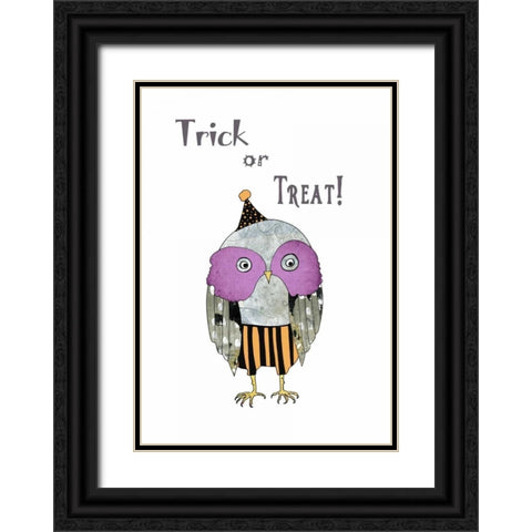 Trick or Treat Owl Black Ornate Wood Framed Art Print with Double Matting by Ogren, Sarah