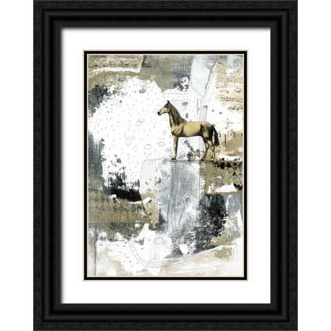 Blonde Horse Black Ornate Wood Framed Art Print with Double Matting by Ogren, Sarah