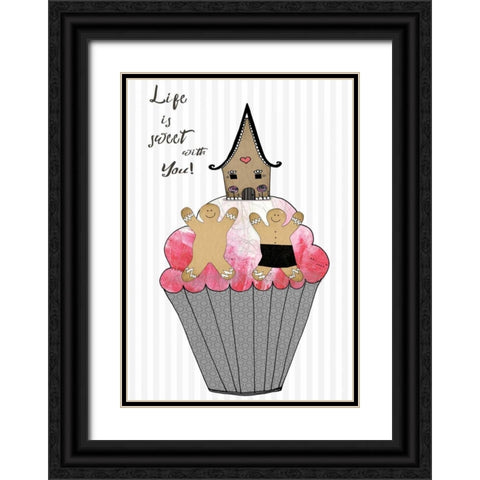 Life is Sweet Gingerbread Black Ornate Wood Framed Art Print with Double Matting by Ogren, Sarah